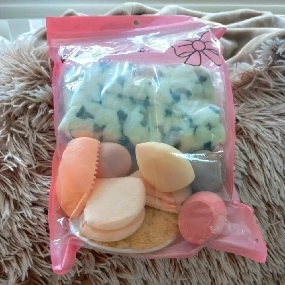 Large makeup bag accessories jewelry set sponge multi piece routine women's girl